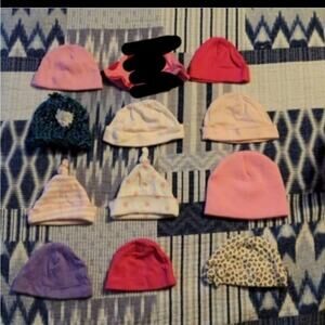 Assorted newborn/one size baby girl beanies
